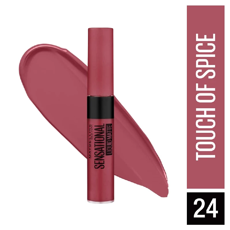 Maybelline New York Matte Finish 21 Nude Nuance & 24 Touch of Spice Non-Sticky Lipstick - Image 5