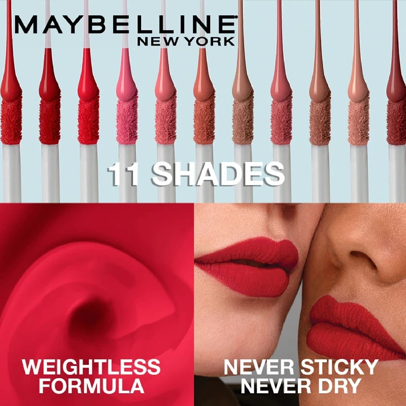 Maybelline New York Matte Finish, Non-Sticky Lipstick - Image 3