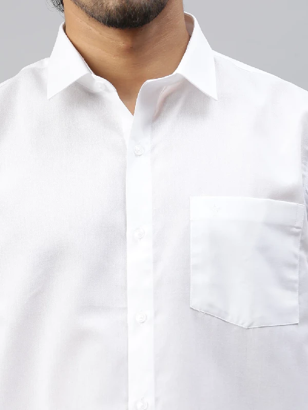 Mens Poly Cotton Full Sleeves Prestigious Fit White Shirt Minister - Image 5