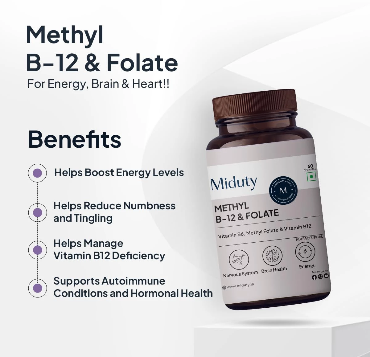 Miduty Methyl B12 & Folate Chewable Tablet - Image 2