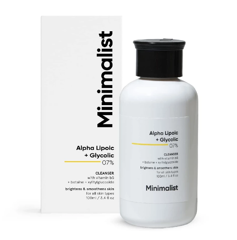 Minimalist 7% ALA & AHA Brightening Face Wash Minimalist 7% ALA & AHA Brightening Face Wash-Pack Size-100 ml
