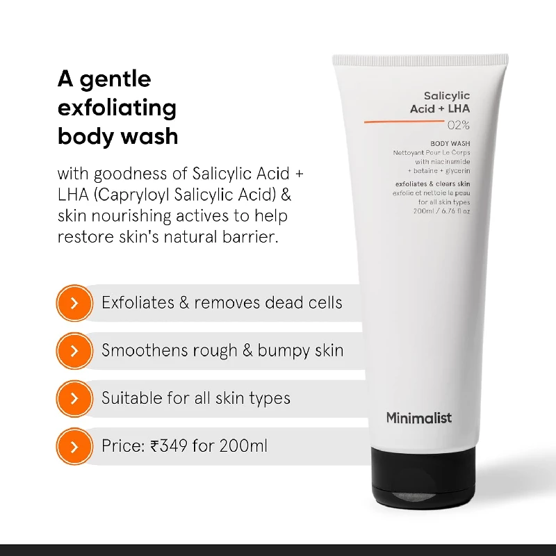 Minimalist 2% Salicylic Acid -LHA Body Wash - Image 2