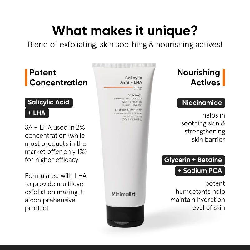 Minimalist 2% Salicylic Acid -LHA Body Wash - Image 4