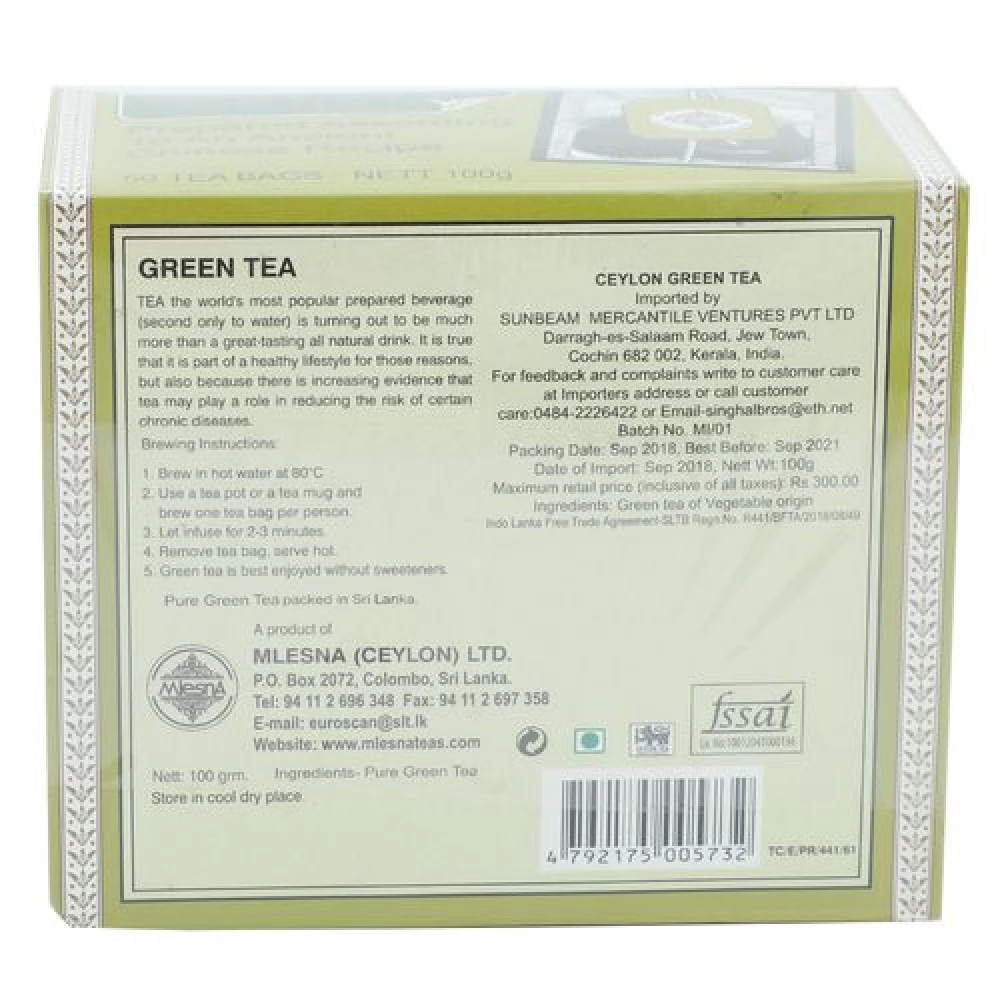 Mlesna Green Tea Bags - Pure - Image 2