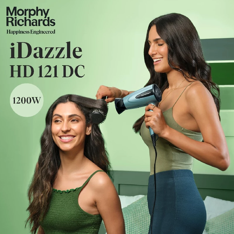 Morphy Richards Idazzle Hair Dryer-Aqua Blue & Black - Image 2