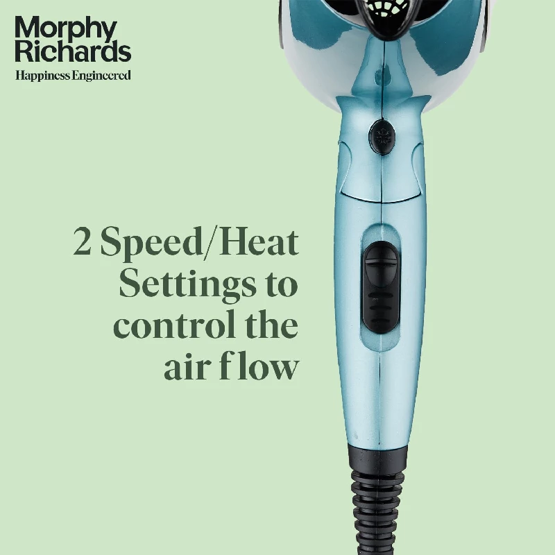 Morphy Richards Idazzle Hair Dryer-Aqua Blue & Black - Image 4