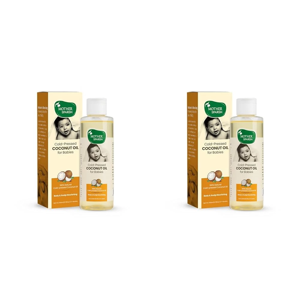 Mother Sparsh Cold Pressed Coconut Oil for Baby Massage Mother Sparsh Cold Pressed Coconut Oil for Baby Massage-Pack Size-Pack of 2