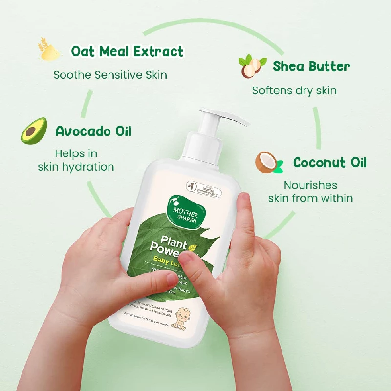 Mother Sparsh Plant Powered Natural Baby Lotion With Organic Shea Butter & Oatmeal Extract For All Day Deep Hydration - Image 2