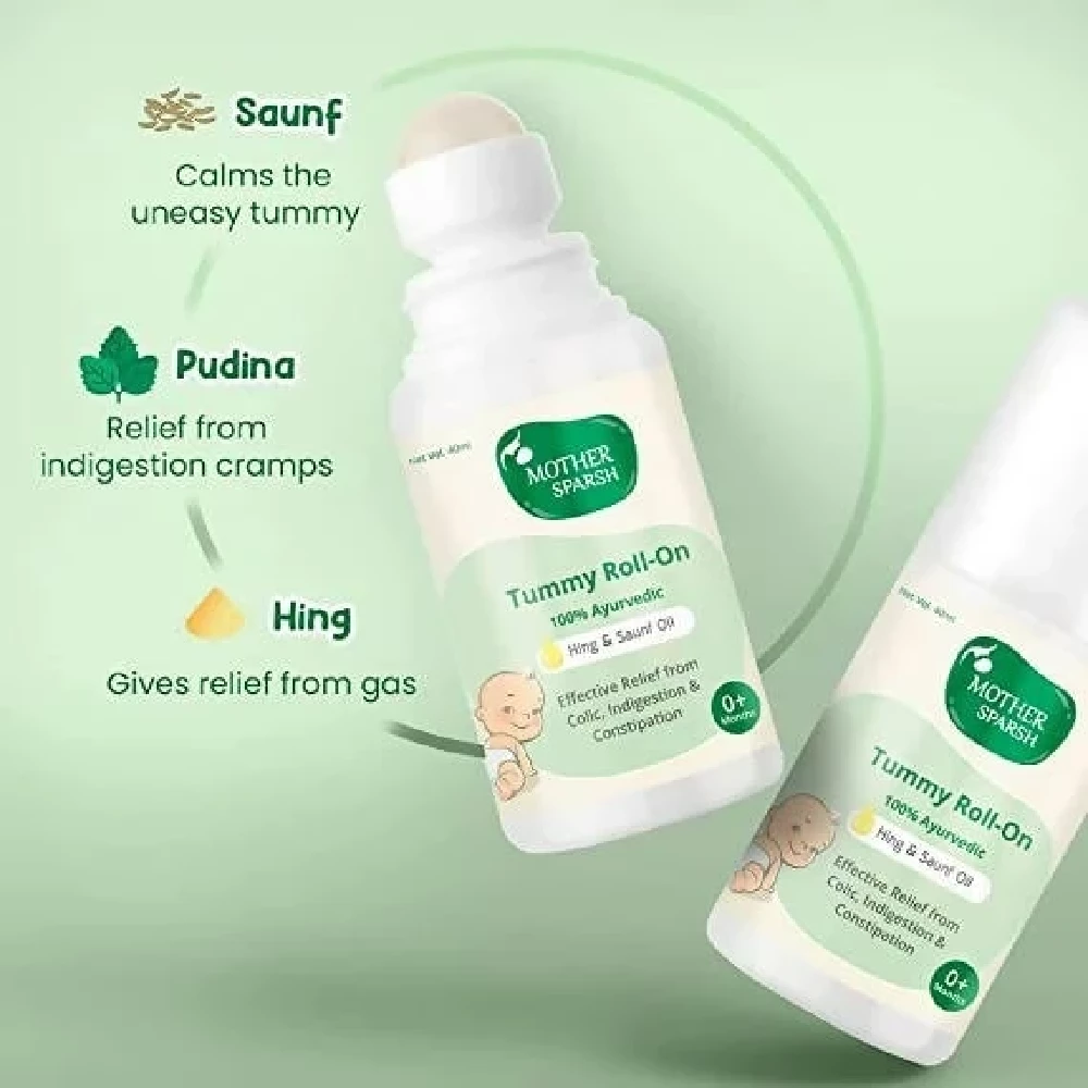Mother Sparsh Tummy Roll On Hing & Saunf Oil - Image 2