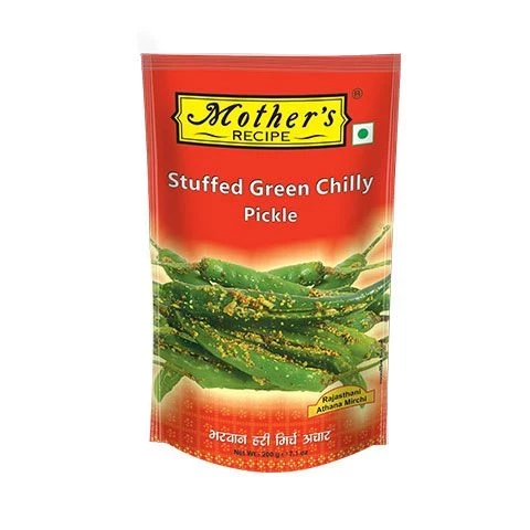 Mother's Recipe Stuffed Green Chilli Pickle