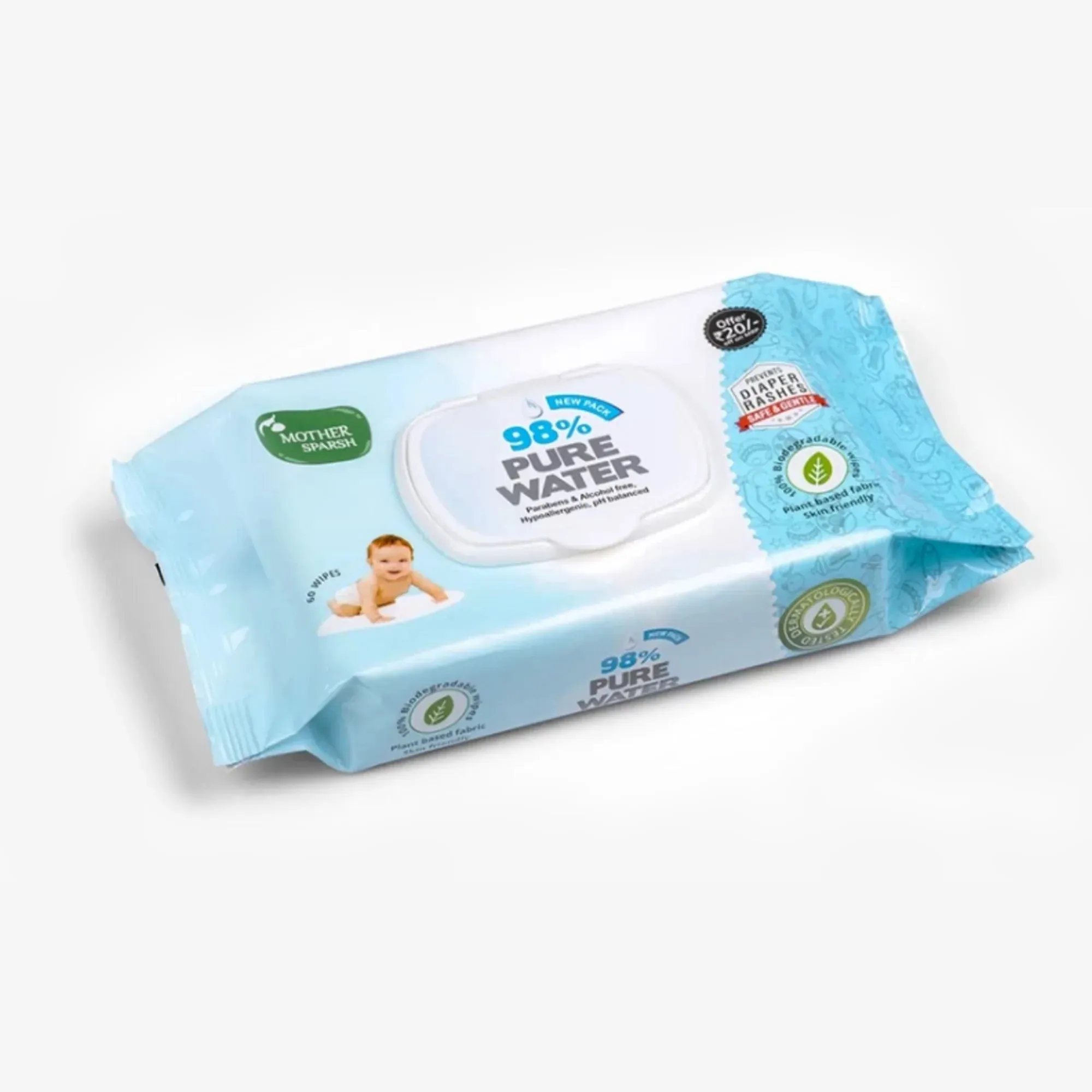 Mother Sparsh 98% Pure Water Baby Wipes - Mild & Gentle - Image 18