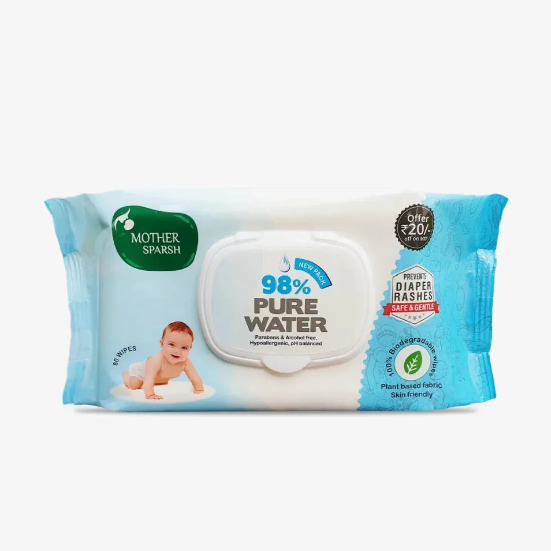 Mother Sparsh 98% Pure Water Baby Wipes - Mild & Gentle - Image 19