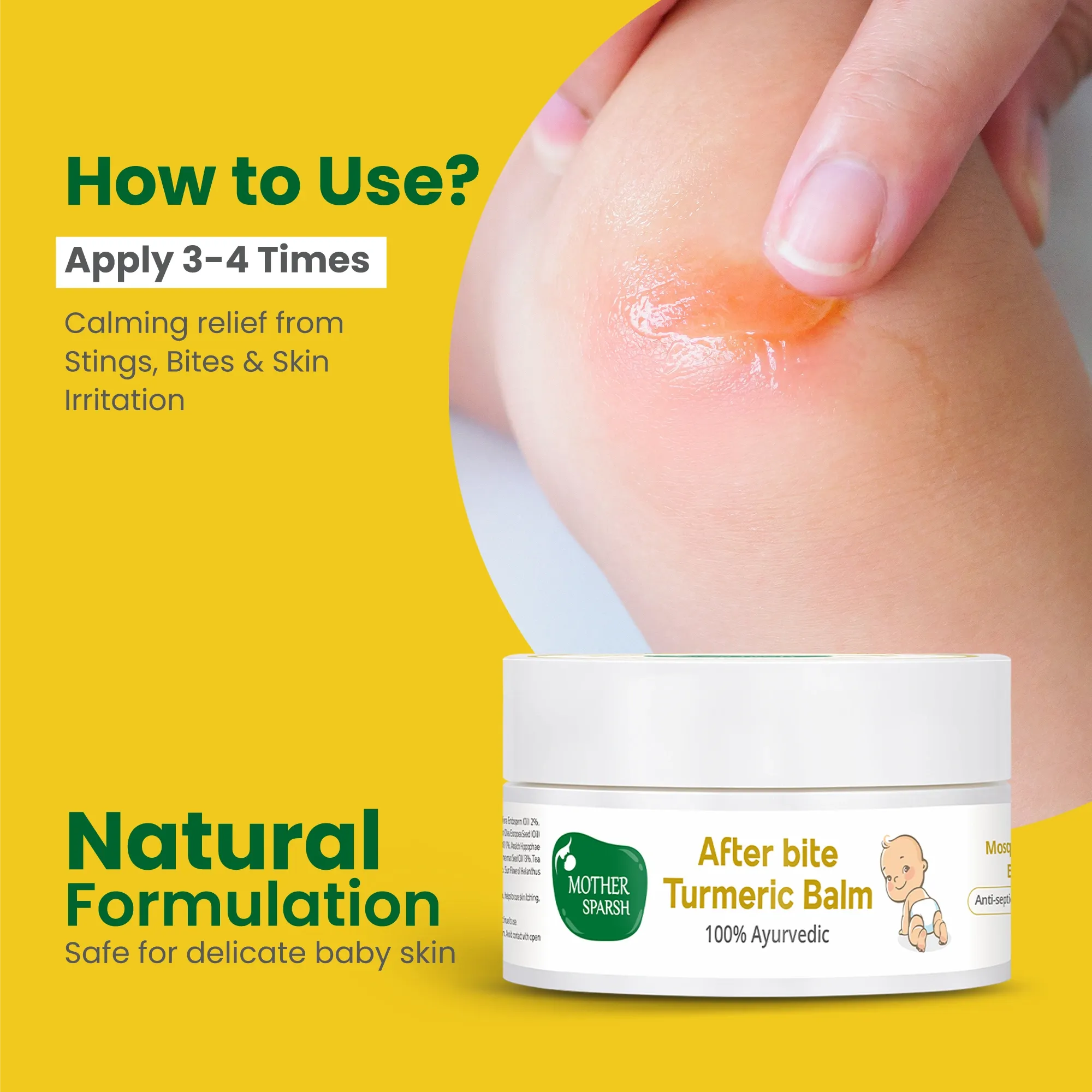 Mother Sparsh After Bite Turmeric Balm for Mosquito & Insect Relief - Image 4