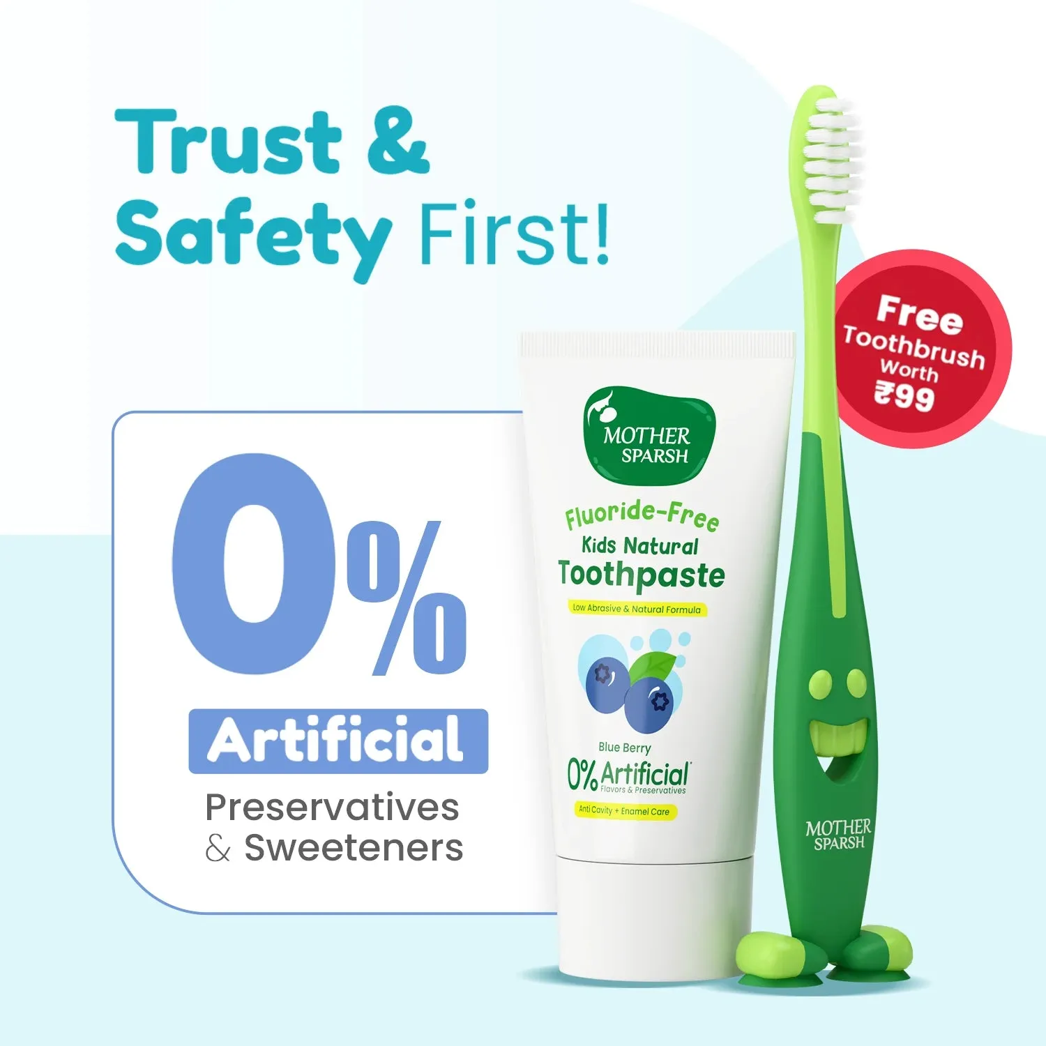 Mother Sparsh Blueberry Kids Natural Toothpaste - Image 2