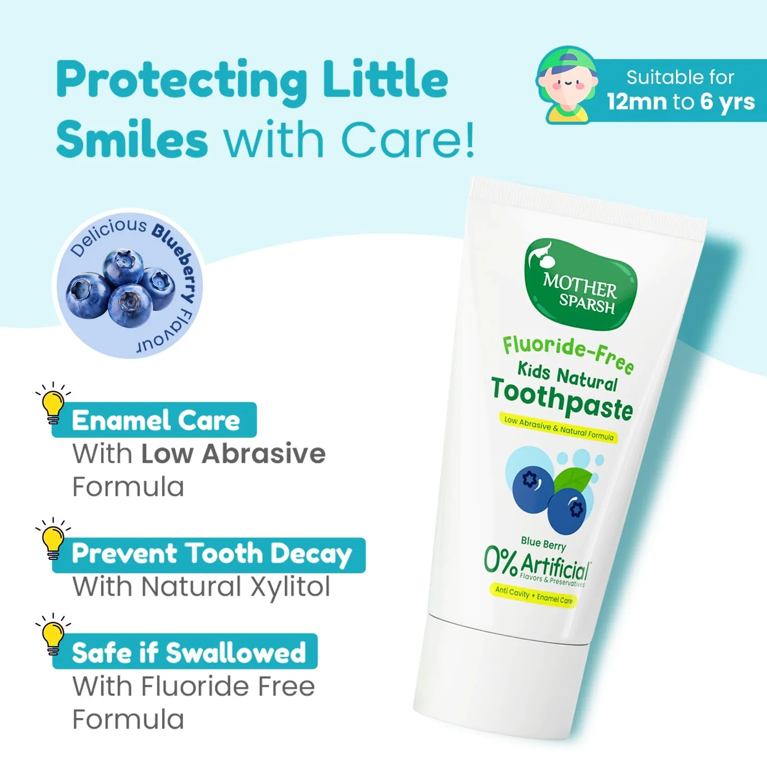 Mother Sparsh Blueberry Kids Natural Toothpaste - Image 3
