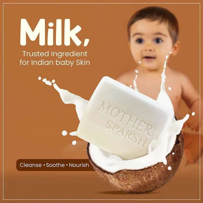 Mother Sparsh Daily Moisturizing Baby Soap - Milky Soft Bathing Bar - Image 10