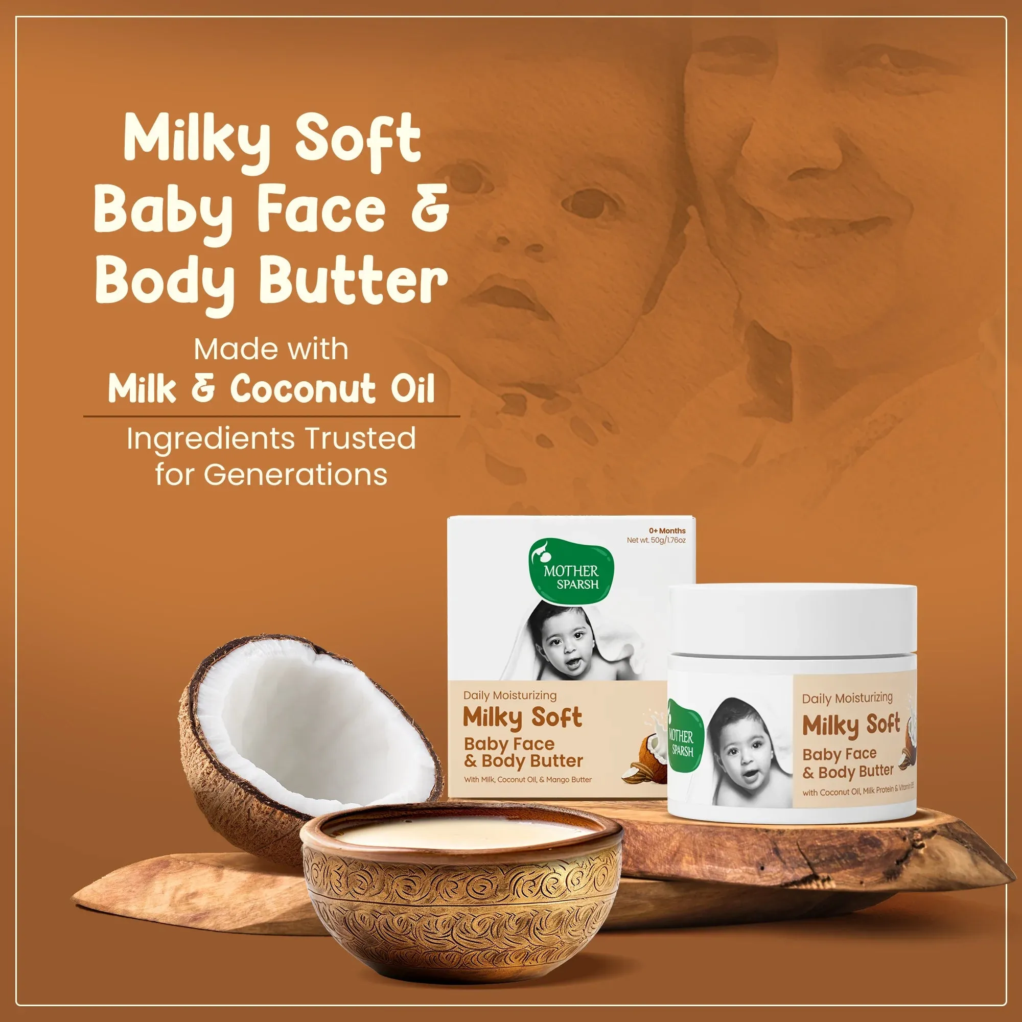Mother Sparsh Daily Moisturizing Milky Soft Baby Face & Body Butter - Image 2