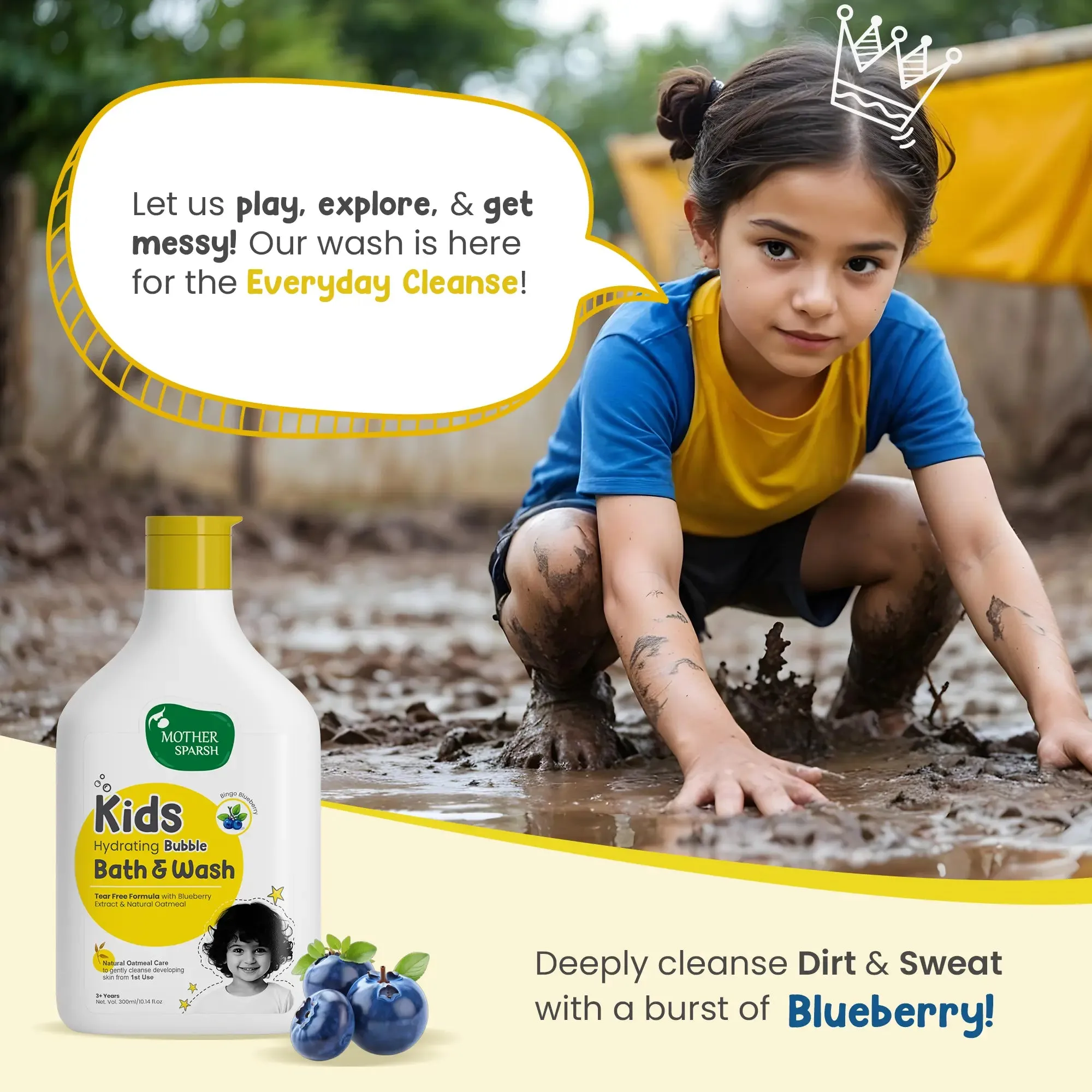 Mother Sparsh Kids Bubble Bath & Wash - Blueberry - Image 5