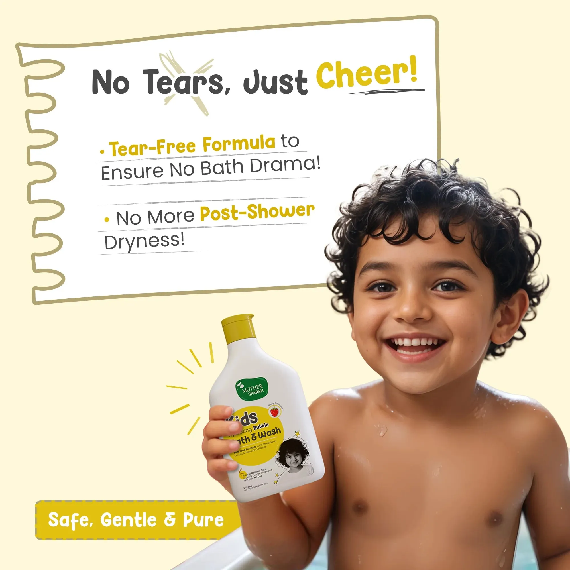 Mother Sparsh Kids Bubble Bath & Wash - Strawberry - Image 3