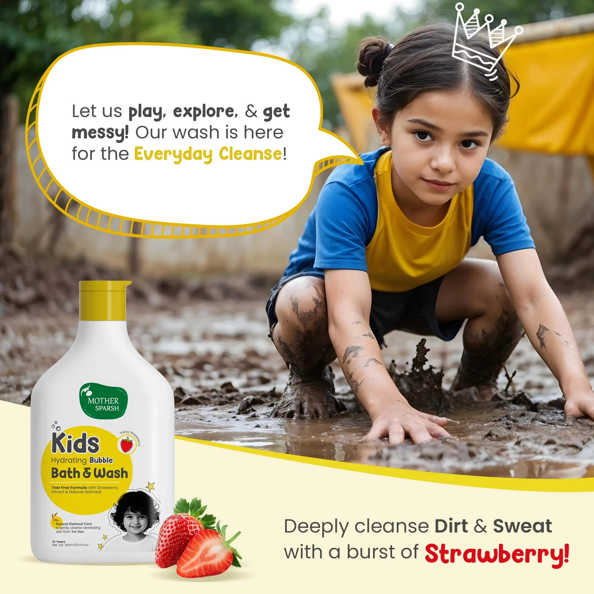 Mother Sparsh Kids Bubble Bath & Wash - Strawberry - Image 5