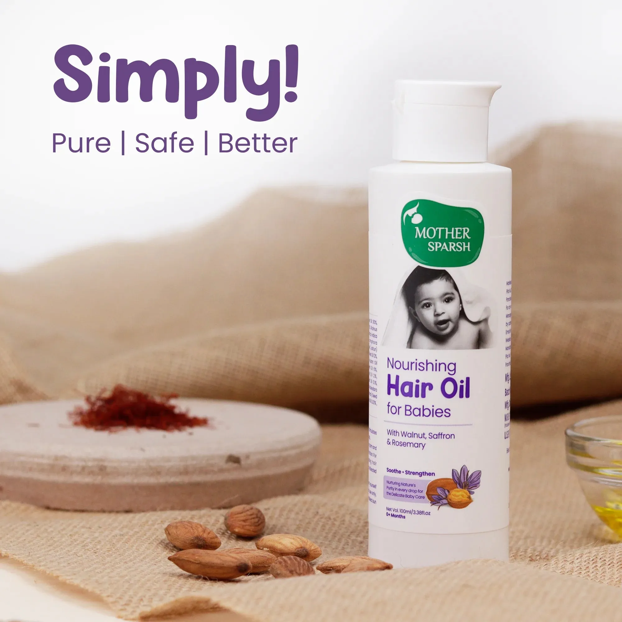 Mother Sparsh Nourishing Baby Hair Oil - Enriched with Saffron & Almond - Image 7