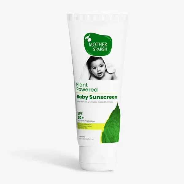 Mother Sparsh Plant Powered Baby Sunscreen Lotion Mother Sparsh Plant Powered Baby Sunscreen Lotion-Pack Size-100 g
