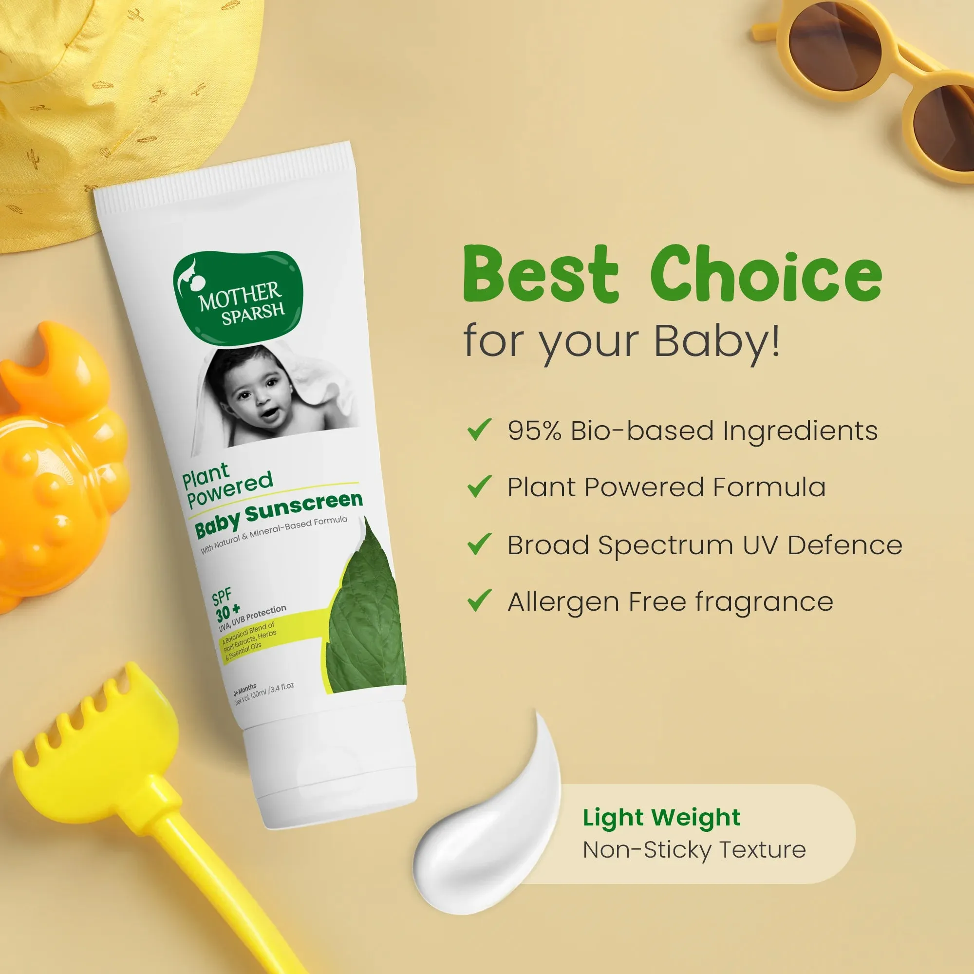 Mother Sparsh Plant Powered Baby Sunscreen Lotion - Image 4