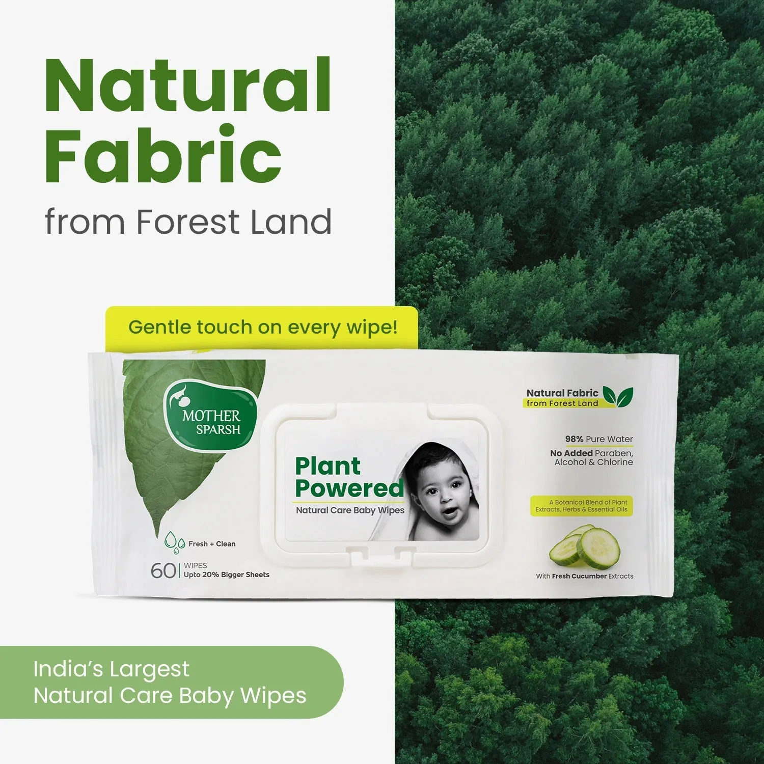 Mother Sparsh Plant Powered Baby Wipes - Cucumber - Image 20
