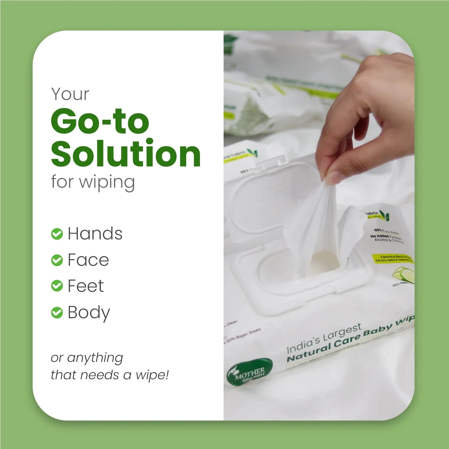 Mother Sparsh Plant Powered Baby Wipes - Cucumber - Image 24