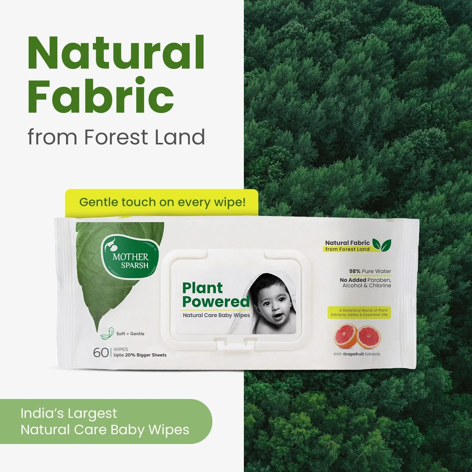 Mother Sparsh Plant Powered Baby Wipes - Grapefruit - Image 20