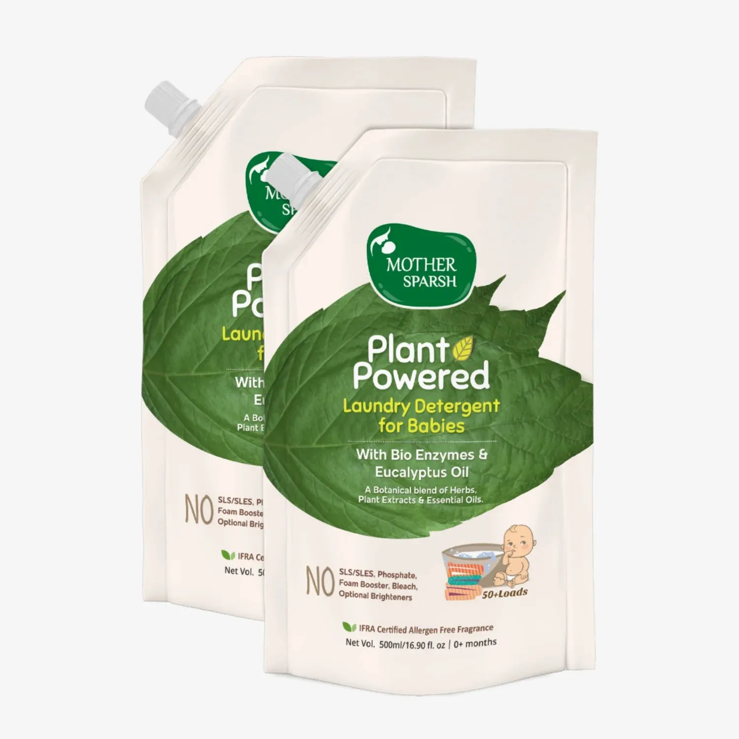 Mother Sparsh Plant Powered Laundry Detergent for Babies & Adults with Sensitive Skin Refill Pack - Image 10