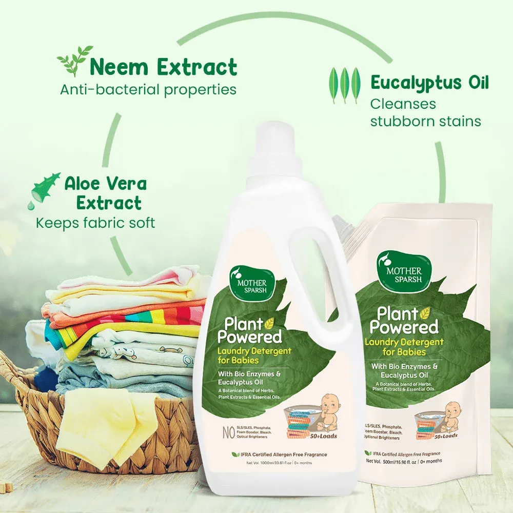 Mother Sparsh Plant Powered Laundry Detergent for Babies & Adults with Sensitive Skin Refill Pack - Image 14