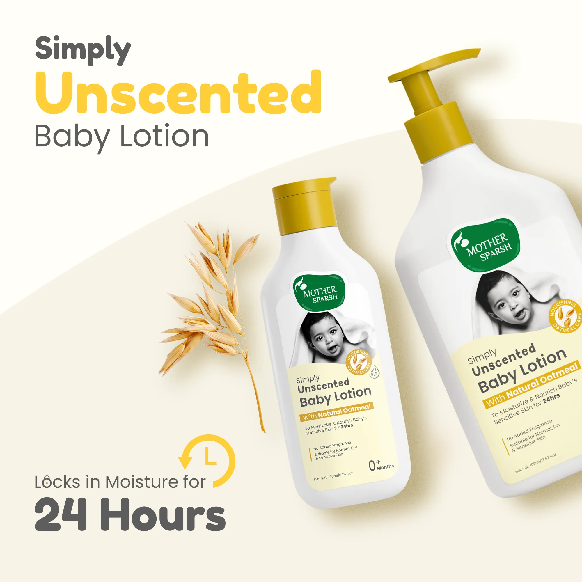 Mother Sparsh Simply Unscented Baby Lotion - Hydrating & Gentle for Sensitive Skin - Image 12