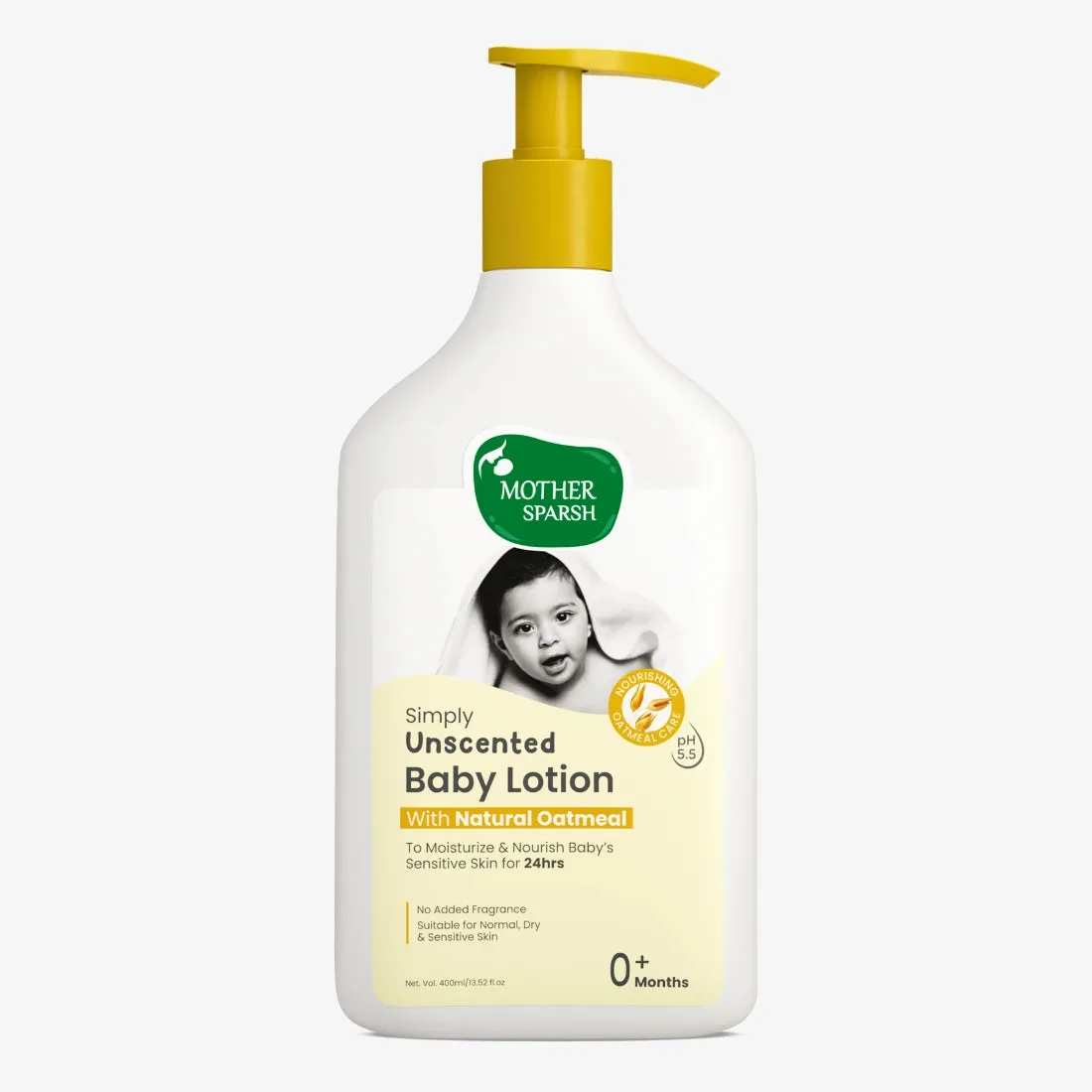Mother Sparsh Simply Unscented Baby Lotion - Hydrating & Gentle for Sensitive Skin