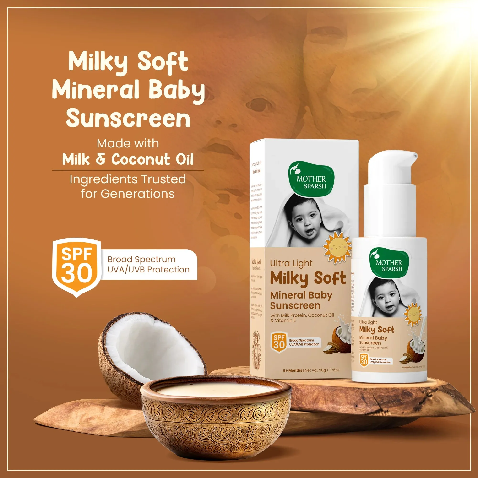Mother Sparsh Ultra Light Milky Soft Baby Sunscreen - Image 2