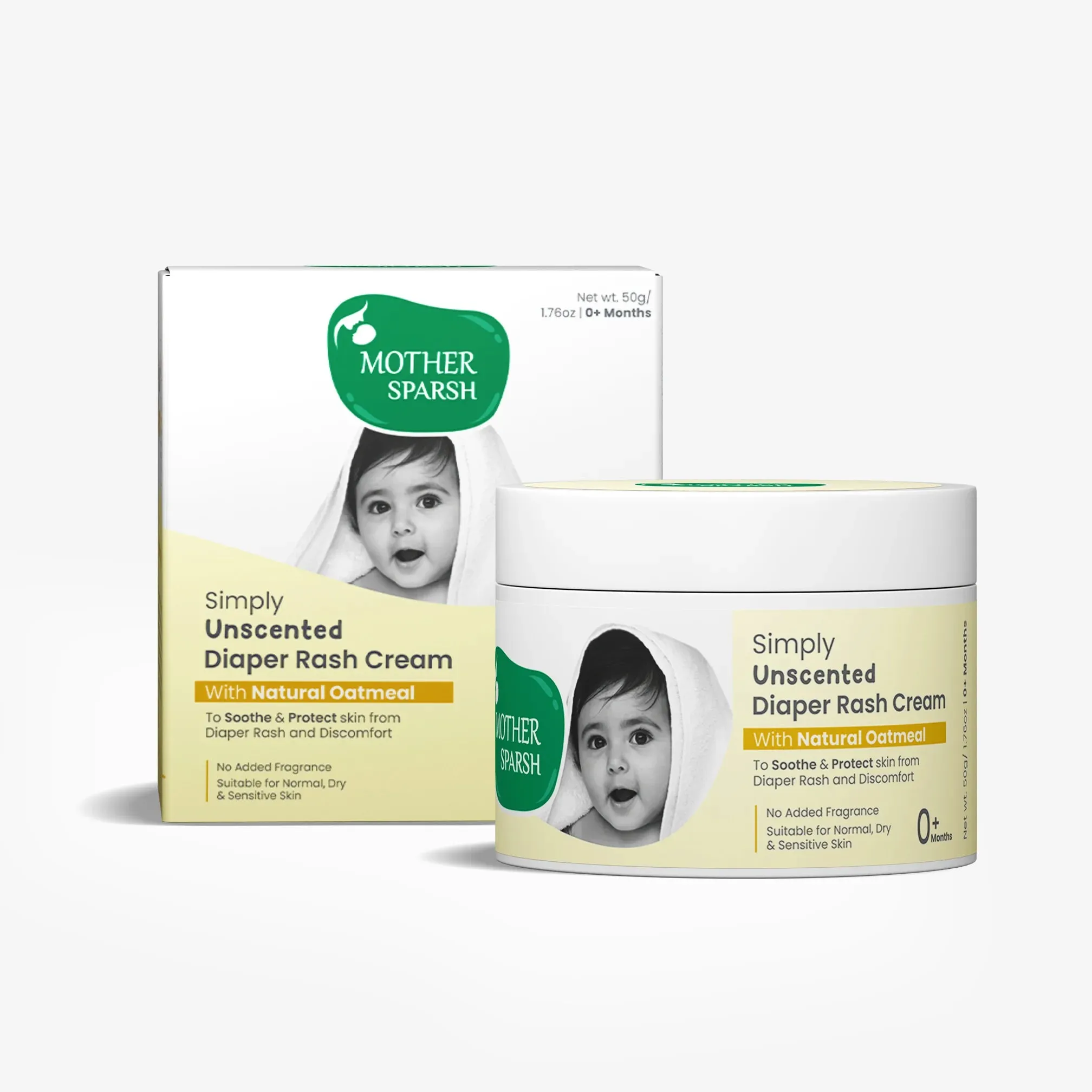 Mother Sparsh Unscented Diaper Rash Cream For Babies Mother Sparsh Unscented Diaper Rash Cream For Babies-Pack Size-50 g