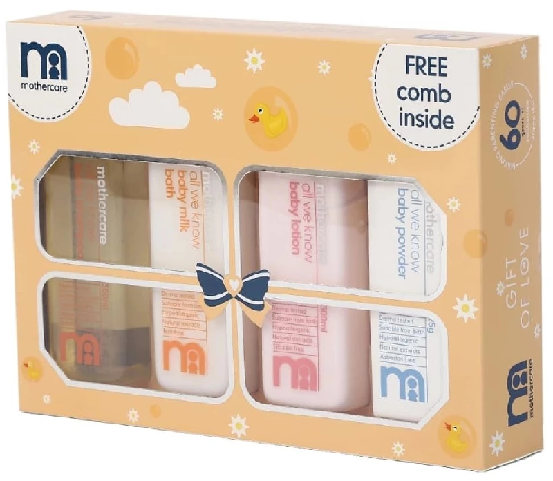 Mothercare Baby My First Gift Set(Lotion,Shampoo,Bath Milk,Powder and Hair Comb) Mothercare Baby My First Gift Set(Lotion,Shampoo,Bath Milk,Powder and Hair Comb)-Pack Size-Hamper