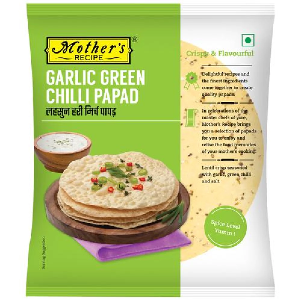 Motherss Recipe Papad Garlic Green Chilli