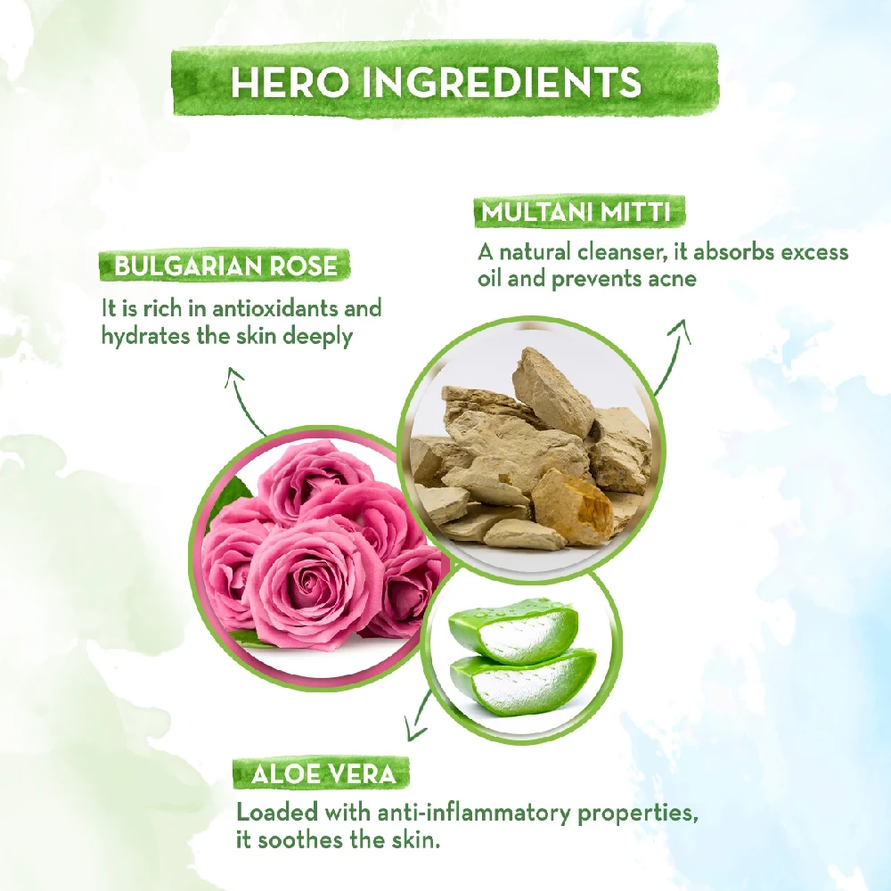 Multani Mitti Face Pack Multani Mitti and Bulgarian Rose for Oil Control & Acne - Image 2