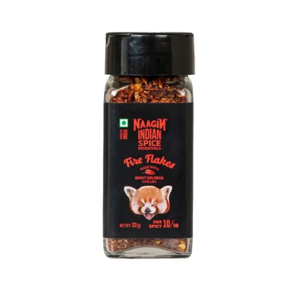 NAAGIN Indian Bhut Jolokia Chilli Flakes 10 10 XXX Spicy 32 g 