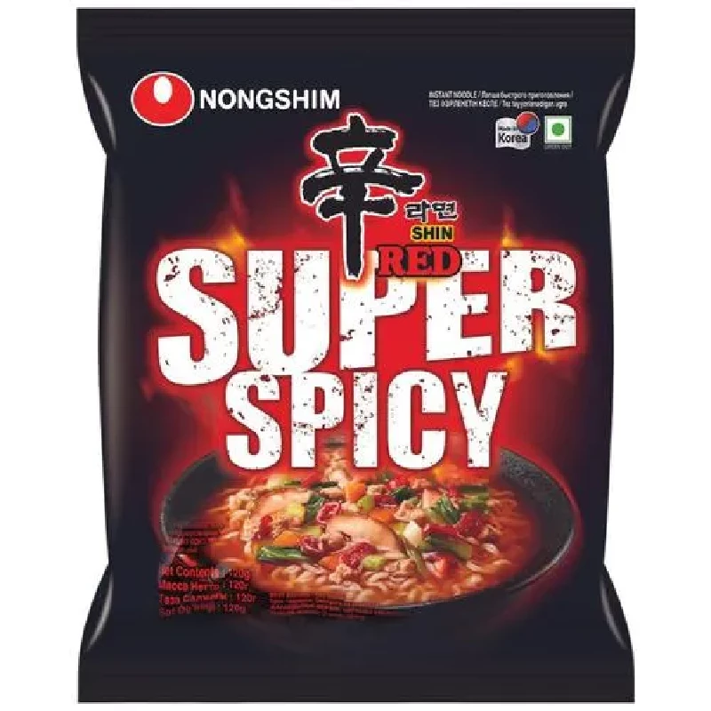 NONGSHIM Shin Red Super Spicy Noodles NONGSHIM Shin Red Super Spicy Noodles-Pack Size-120 g