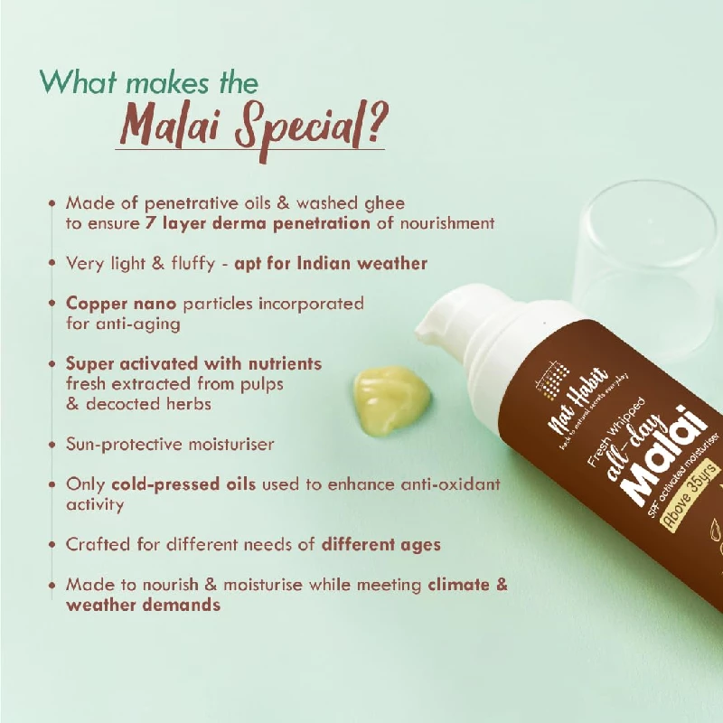 Nat Habit All Day Fresh Whipped Flax Bakuchi Face Malai Cream - Image 4