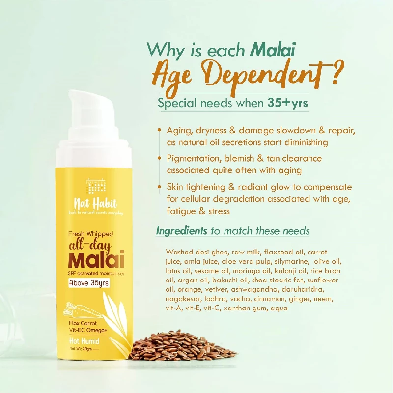 Nat Habit All Day Fresh Whipped Flax Carrot Vitamins E, C & Omega + Malai Cream - Image 3