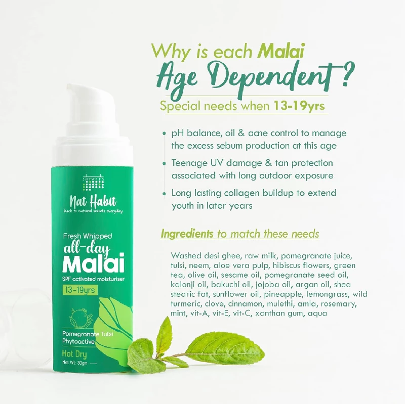 Nat Habit All Day Fresh Whipped Pomegranate Tulsi PhytoActive Face Malai Cream - Image 3