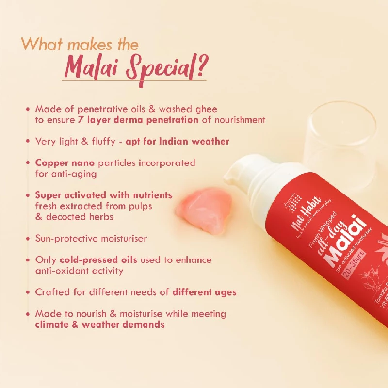 Nat Habit All-Day Fresh Whipped Tomato Rosehip Vit-BEC Youth Anchor Face Malai Cream - Image 4