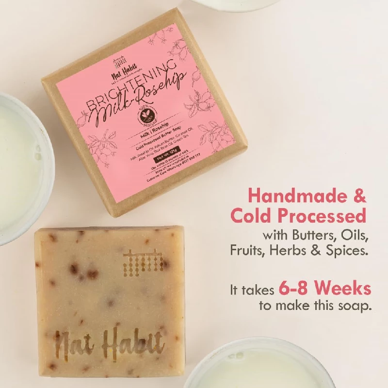Nat Habit Brightening Milk-Rosehip & Detox Charcoal Butter Bath Soap 125 g - Image 3