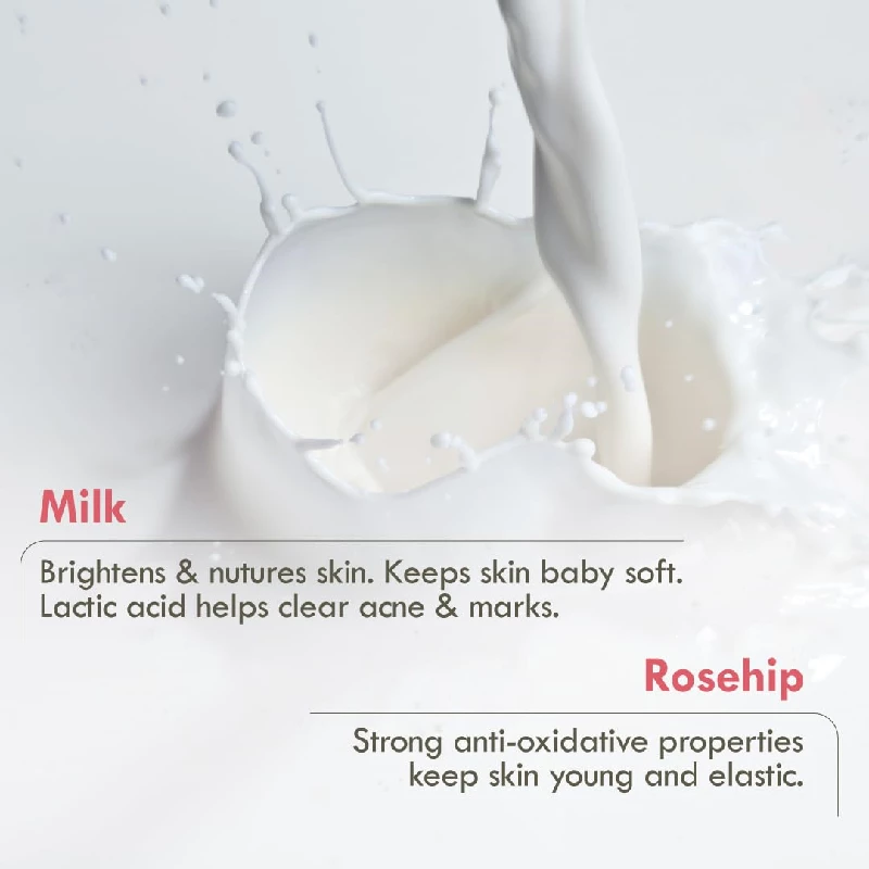 Nat Habit Brightening Milk-Rosehip & Soothing Sandalwood Butter Bath Soap 125 g - Image 3