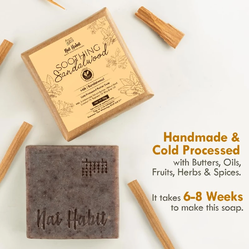 Nat Habit Brightening Milk-Rosehip & Soothing Sandalwood Butter Bath Soap 125 g - Image 4