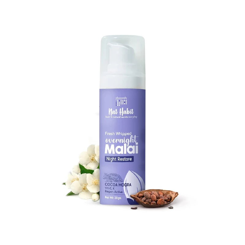 Nat Habit Coco Mogra Night Face Malai Cream Nat Habit Coco Mogra Night Face Malai Cream-Pack Size-30 g