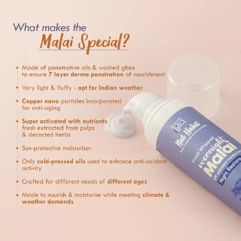 Nat Habit Coco Mogra Night Face Malai Cream - Image 3